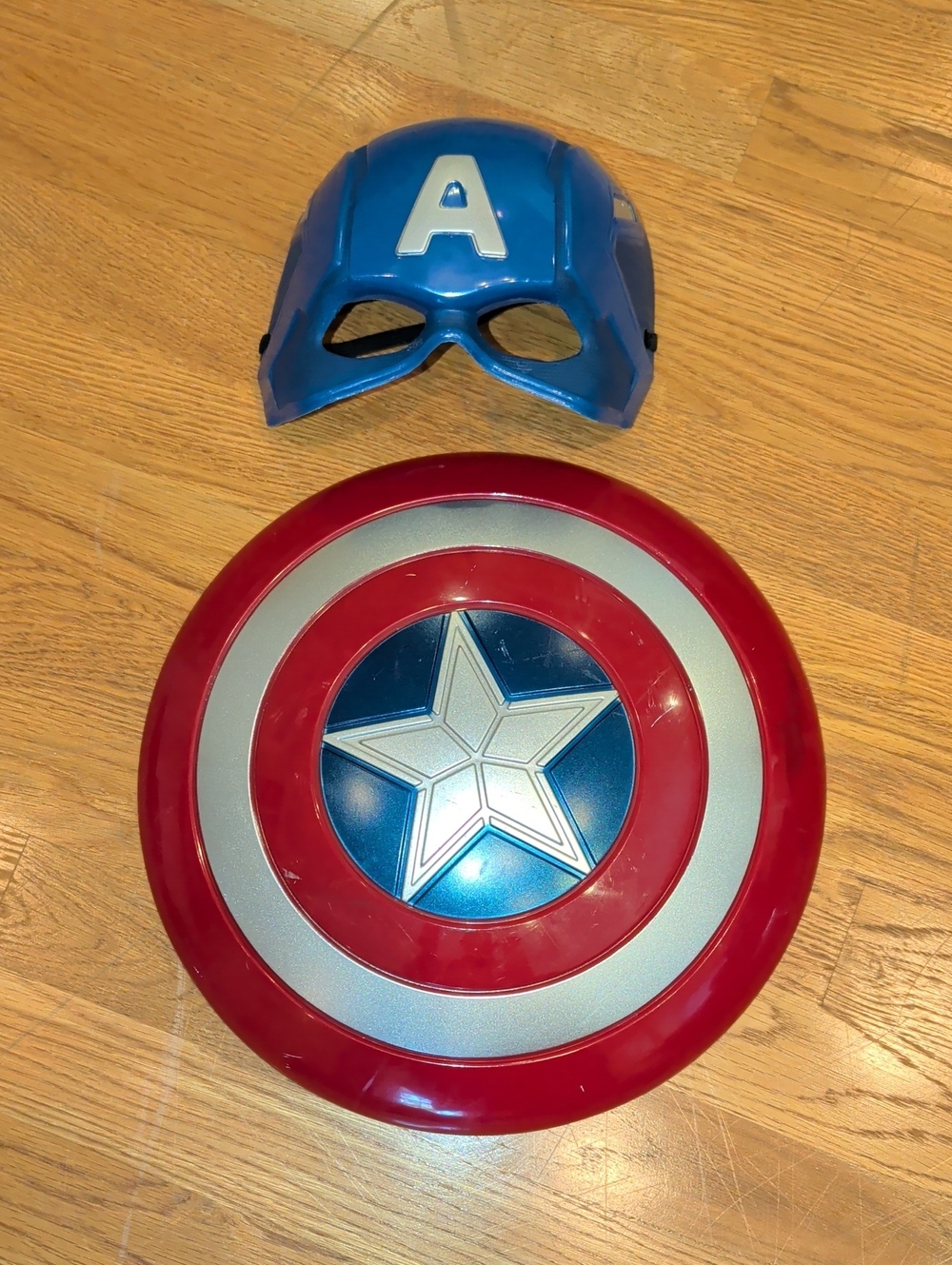 Captain Hero Kids Costume Mask and Shield Set - Blue and Red